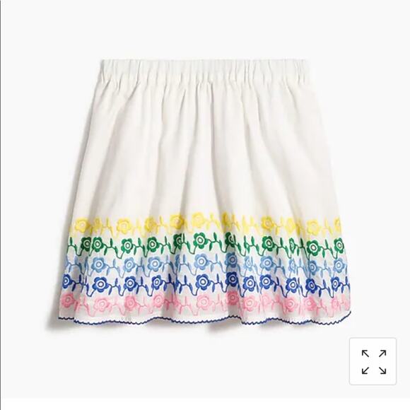 NWT J. Crew Factory Size 4-5 XS White Embroidered Hem Skirt - Picture 6 of 6